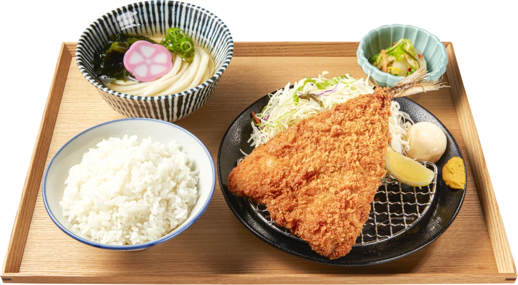 ふっくらアジフライ定食